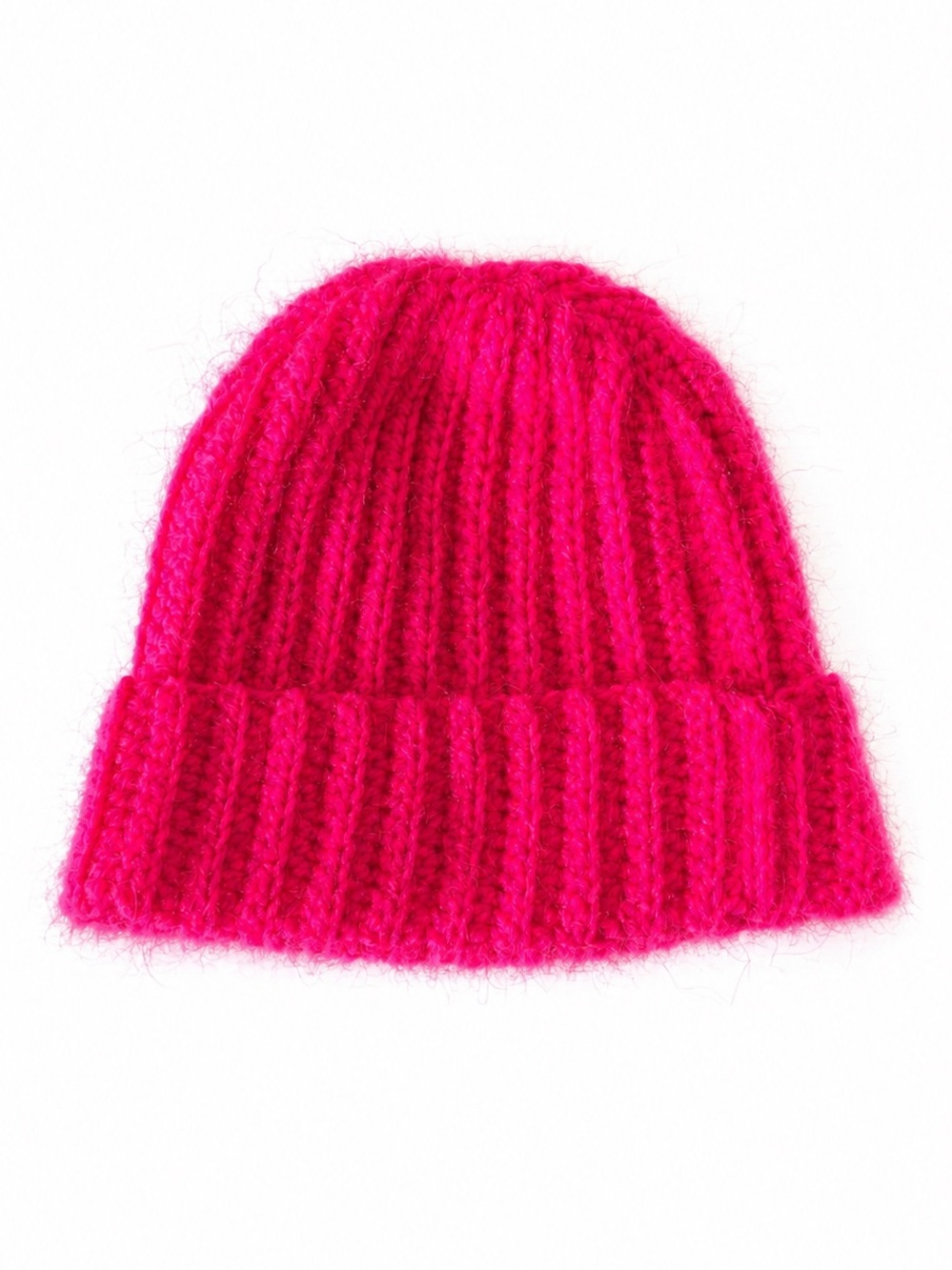 Hot Pink Handmade Mohair Blend Beanie Hat
